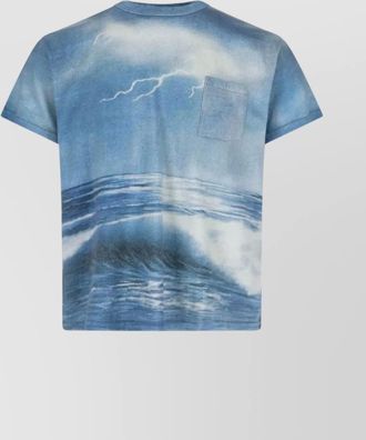 ERL ocean print chest pocket short sleeves