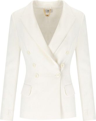 Elisabetta Franchi GIACCA DOPPIOPETTO IN CREPE AVORIO ELISABETTA FRANCHI