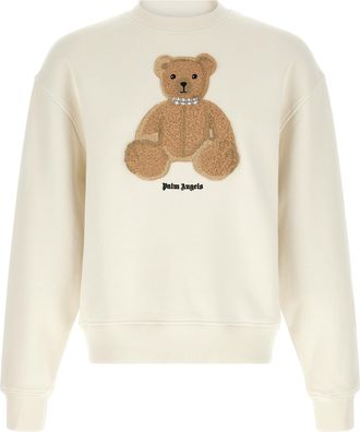 Palm Angels White Cotton Mens Sweatshirt