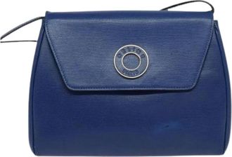 Celine Pre-owned Shoulder Bags, female, Blue, Size: ONE SIZE Pre-owned Vintage circle logo crossbody bag