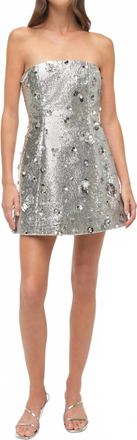 SIMKHAI Arta Sequin Dress In Silver
