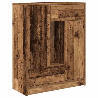Berkfield Home Sideboard with Drawers & Doors Old Wood 73x31x90 cm in Brown | Size: 73 x 31 x 90 cm