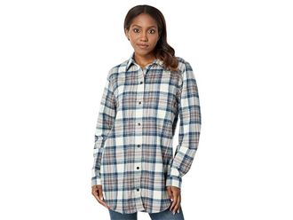 L.L.Bean Scotch Plaid Flannel Tunic Womens Clothing Indigo Tartan : XS, Flannel/Cotton