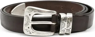Eraldo Engraved-buckle Leather Belt