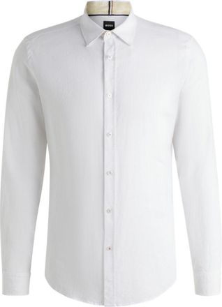 BOSS Slim-fit shirt in stretch linen