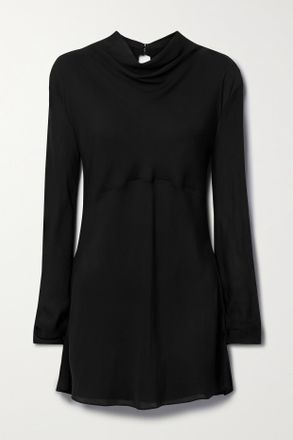 Khaite Maglia Cut-out In Georgette Di Seta Vray - Nero
