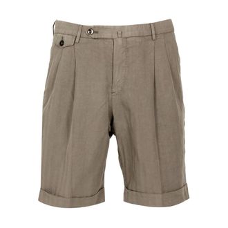 Pantaloni Torino Korte Broeken, Heren, Grijs, 2Xl, Katoen, Gevouwen Boord Bermuda Shorts