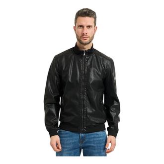 Yes-Zee Faux Leather Jacket - Heren - Bomber jackets - Zwart - M - Leer - Jassen