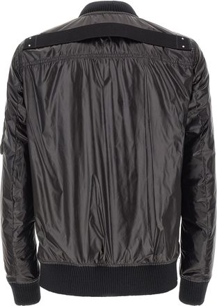 Rick Owens Mens Black Nylon Bomber Clothing