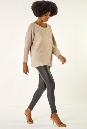 Roman Foil Print Soft Knit Jumper