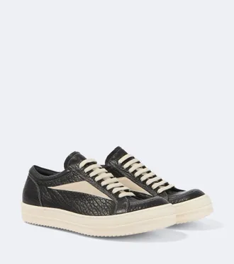 Rick Owens Vintage suede-trimmed leather sneakers