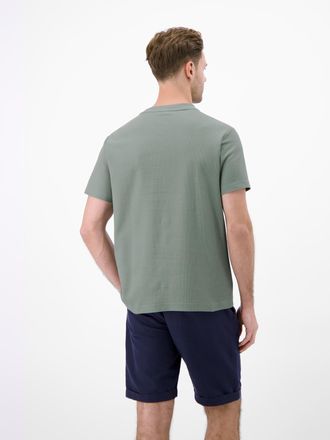 Lerros Rundhalsshirt LERROS, Herren, Gr. XXL, storm grau, Web, Obermaterial: 100% Baumwolle, unifarben, normal h&uuml;ftbedeckend, Rundhals, Shirts Rundhalsshirt,