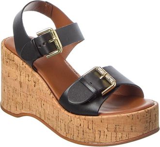 Dune London Kamia Leather Wedge Sandal