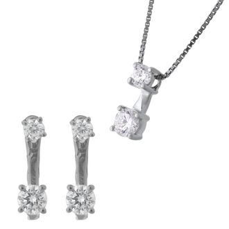 Orphelia Lykke WoMens 925 Sterling Silver Set: Chain-Pendant + Earrings - SET-7128 - One Size