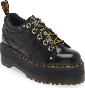 Dr. Martens 5-Eye Quad Max Lug Platform Sneaker in Black Buttero at Nordstrom Rack, Size 10Us/ 8Uk