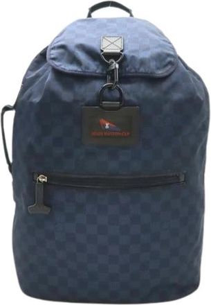 Louis Vuitton Pre-owned Damier Challenge Nylon Backpack Limited - Dames - Vintage Rugzakken - Blauw - ONE Size - Nylon - Vintage