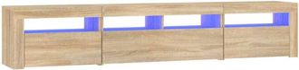 vidaXL Vidaxl - Mueble de tv con luces led roble Sonoma 210x35x40 cm