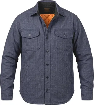 CHESAPEAKE'S HBT Wool Padded Shirt CPO - Heren - Zomerjassen - Blauw - L - Katoen - Jassen