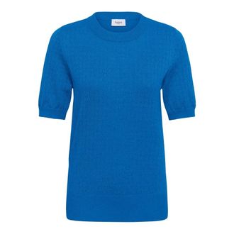 Saint Tropez Mila R-Neck Pullover - Dames - Truien - Blauw - Maat: XS Leer