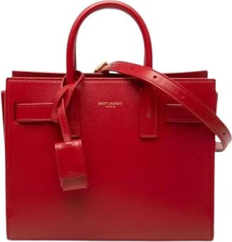 Saint Laurent Pre-owned Sac De Jour Satchel - Dames - Vintage Shopper - Rood - ONE Size - Leer - Vintage