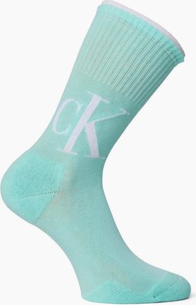 Calvin Klein Womens Logo Lettering Crew Socks - Blue - Size: 13/6.5/7/7.5/11.5/5/12/5.5/12.5/6/10/3.5/10.5/4/11/4.5/8/2/9/2.5/9.5/3/One size/1/1.5/8