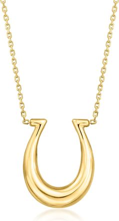 Ross-Simons Italian 14kt Yellow Gold Horseshoe Necklace