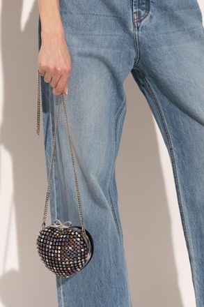 Self Portrait Heart-shaped Clutch, Womens, Black