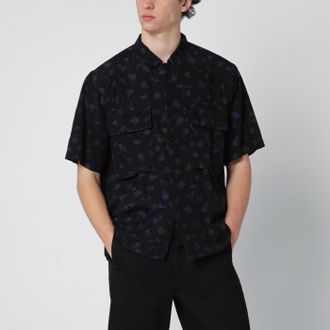 sacai Black shirt with floral print