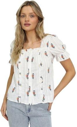 Belle & Bloom Wild Garden Floral Blouse in White at Nordstrom, Size X-Small Au