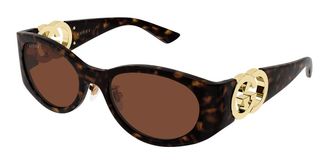 Gucci GG2123SA Asian Fit 003 Womens Sunglasses Tortoiseshell Size 55