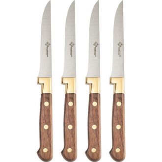 French Home Au Nain Prince Gastronome Steak Knives - Set of 4 in Wood And Gold Brass at Nordstrom Rack