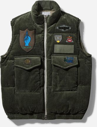 sacai Gonz Multi Patch Corduroy Padded Vest Khaki