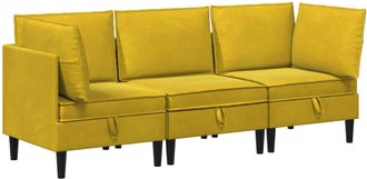 vidaXL Juego De Muebles De Sal&oacute;n 3 Uds. Amarillo Terciopelo Vidaxl
