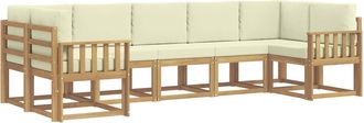 vidaXL Conjunto De Sof&aacute;s De Exterior 7 Uds. Blanco Y Crema Vidaxl