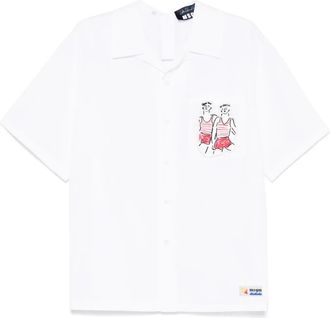Msgm Camicia con applicazione Sailors in Love MSGM x Luke Edward Hall - Bianco