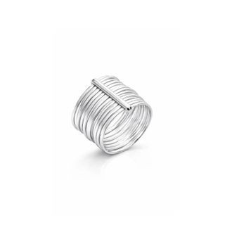 Gold & Honey Womens Stacked Ring In Silver