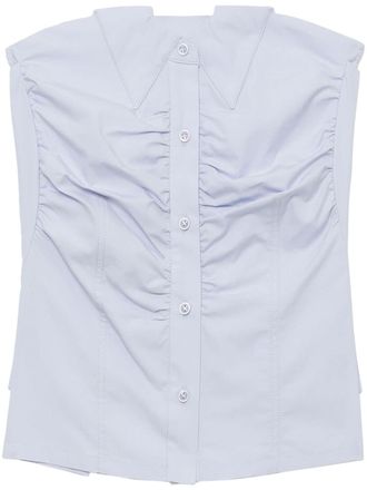 Low Classic button-up strapless top - Blue