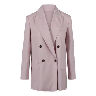Max Mara Blazers, female, Pink, Size: XS Ombrosa double-breasted wool blazer