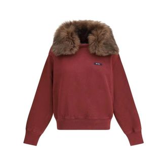 Prada Katoenen sweatshirt met print - Dames - Sweatshirts & Hoodies - Rood - Maat: S Katoen
