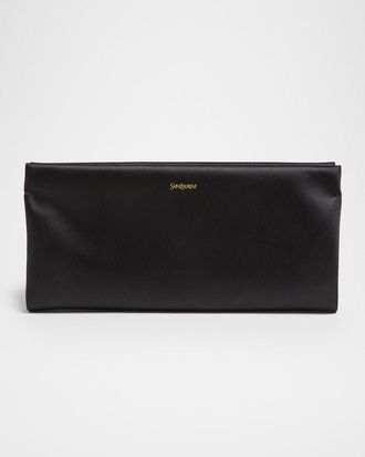 Saint Laurent Soft YSL Clutch Bag in Satin