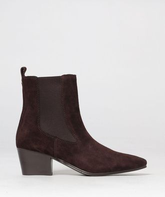 Twinset Suede Texan-Style Chelsea Boots with a Medium Heel