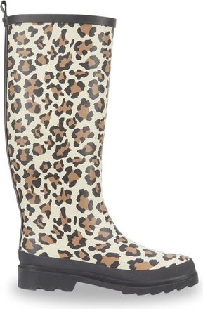 TOSH Womens Ladies Wellies Rubber Rain Boots Wellingtons Short & Tall Dog Paw Skull Festival Snow Buckle Adjustable (Leopard Tall, UK Footwear Size System,
