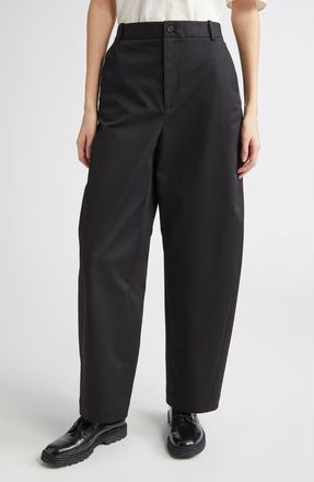Nellie Partow Kayden Stretch Cotton Pants in Black at Nordstrom, Size 10