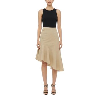 Pinko Marinella Rok - Dames - Midirokken - Beige - S - Katoen - Rokken