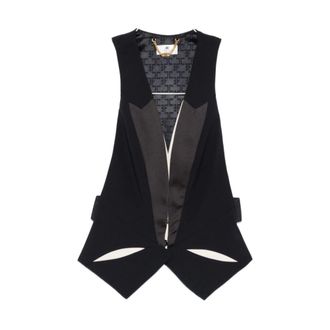Elisabetta Franchi Vests, female, Multicolor, Size: S Vest With Two-Tone Cut-Out