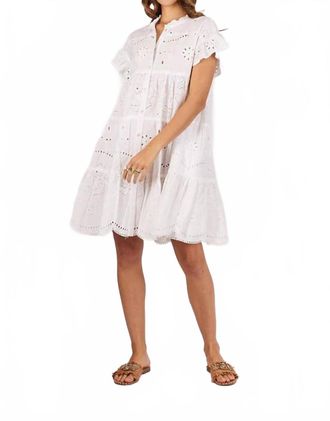 Rubyyaya Rose Mini Dress In White