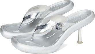 Michael Kors Splash Heeled Sandal Womens Wedge Shoes Silver : 6.5 M, Leather