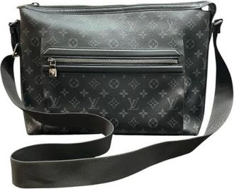 Louis Vuitton Vintage, unisex, Grijs, ONE Size, Pre-owned Odyssee Messenger PM Monogram Eclipse Schoudertas