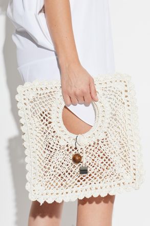 Jacquemus Spiaggia Small Handheld Bag, Womens, White