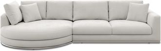 Castlery Hamilton Round Chaise Sectional Sofa Left Facing Customized, Performance Fleece, Medium Grey, Spill Resistant, Removable Covers for Sofas